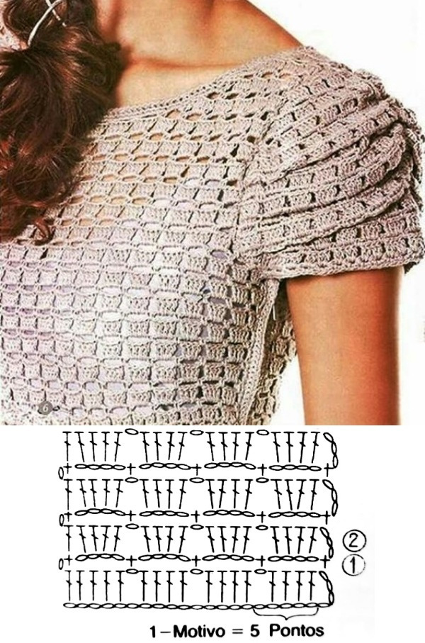20 Modelos de manga de blusa de crochê para copiar