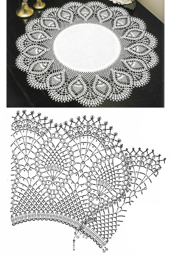 +9 toalhinhas de mesa de crochê com gráfico