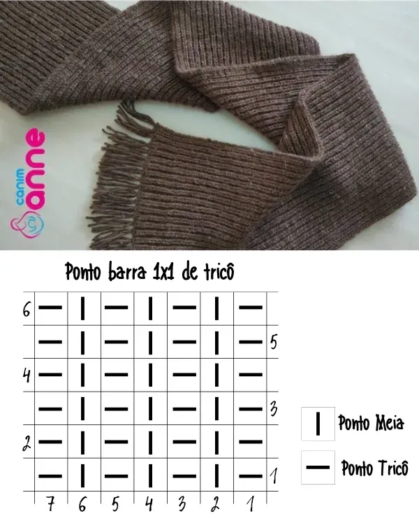 10 Modelos de cachecol masculino com ponto de tricô simples