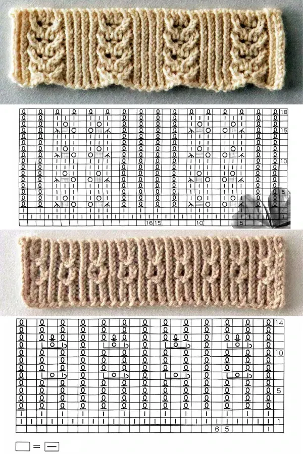 23 Amostras com gráficos de pontos de tricô - parte 2