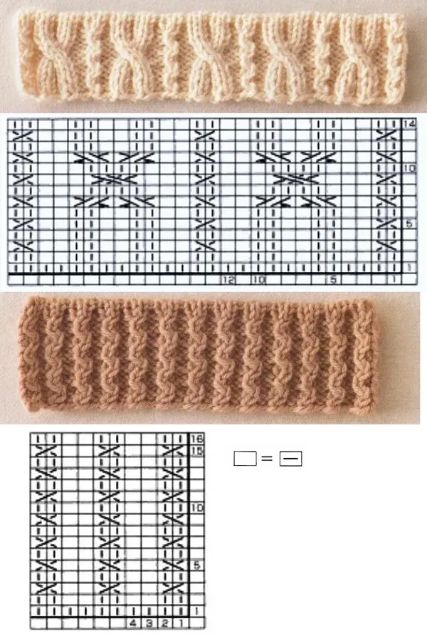 23 Amostras com gráficos de pontos de tricô - parte 2