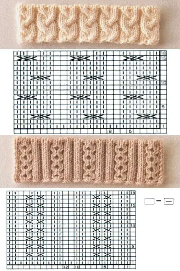 23 Amostras com gráficos de pontos de tricô - parte 2
