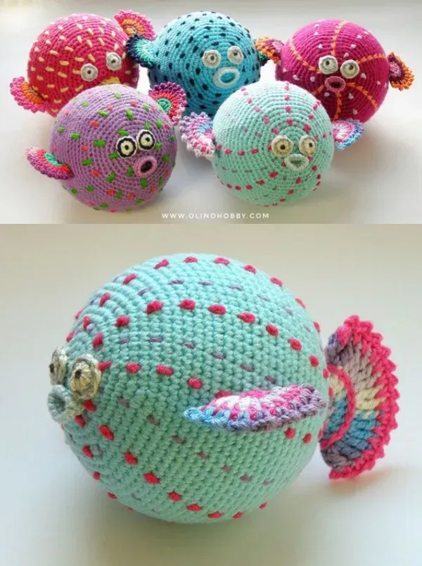 Inspire-se para fazer os criativos peixes em amigurumi