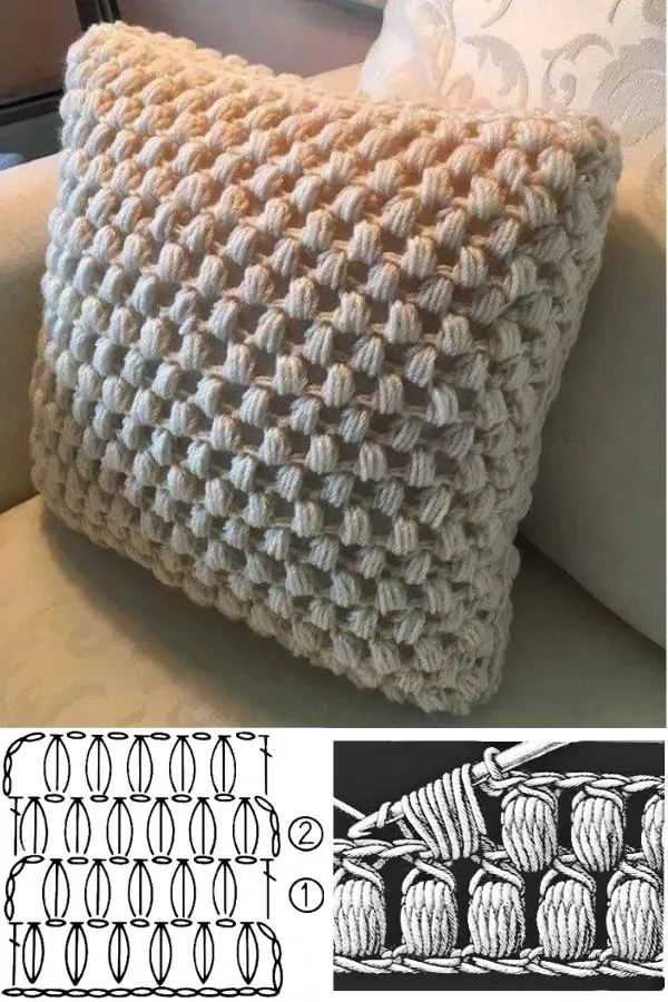 Lindas almofadas em crochê com gráfico parte 1