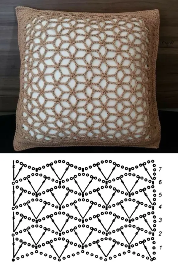 Lindas almofadas em crochê com gráfico parte 1