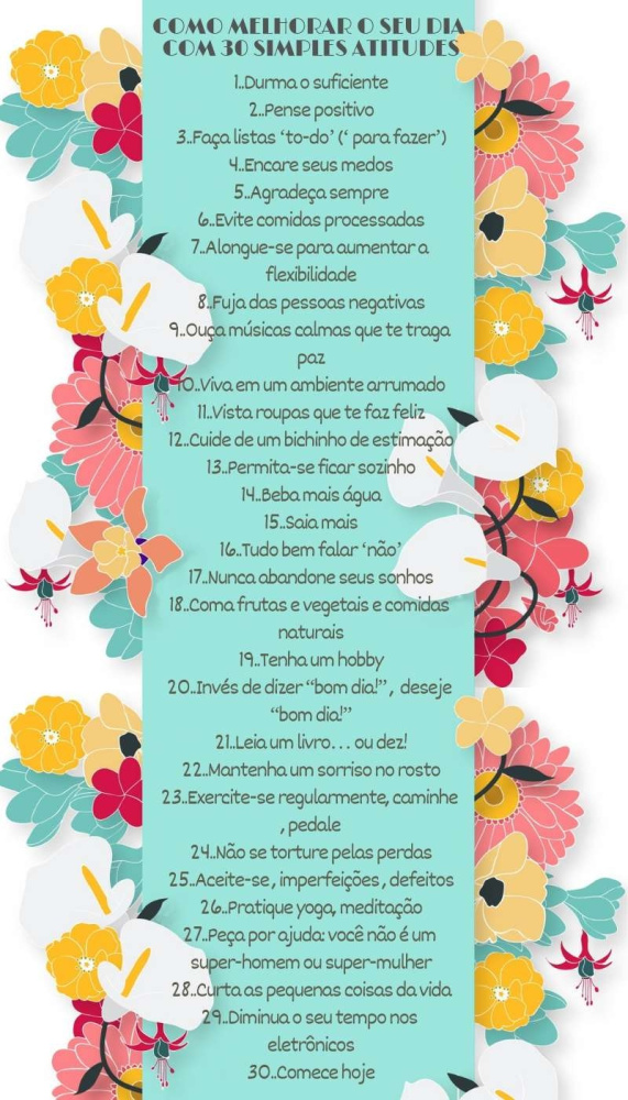 Como melhorar seu dia com 30 simples atitudes