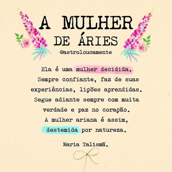 Características de cada signo do zodíaco : Áries