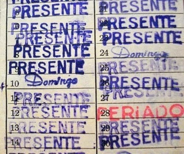 30 de Janeiro - Dia da Saudade - Caderneta de presença escolar