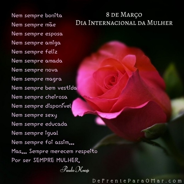 8 de Março, dia Internacional da Mulher - Parabéns!