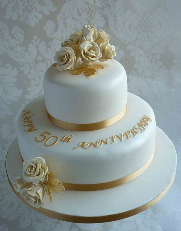 20 ideias para festa de bodas de ouro - decoração do bolo