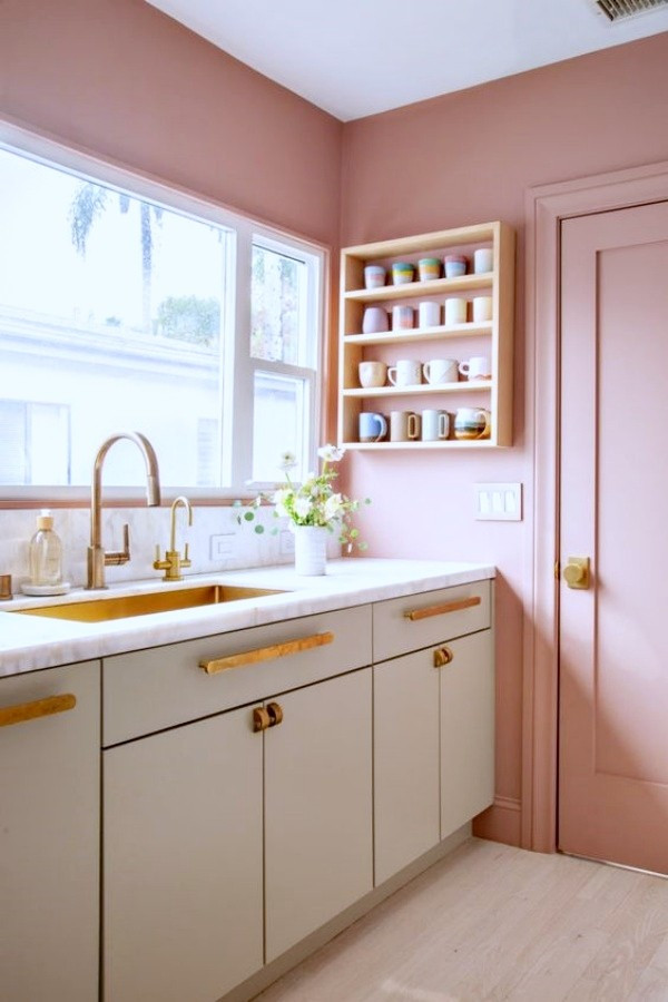 Casa Bonita: Lindas ideias de cozinha e banheiro rosé