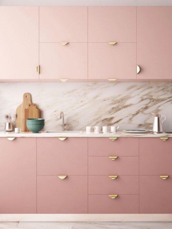 Casa Bonita: Lindas ideias de cozinha e banheiro rosé