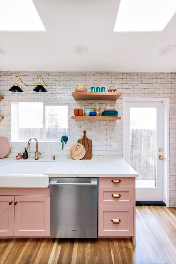 Casa Bonita: Lindas ideias de cozinha e banheiro rosé