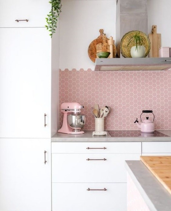 Casa Bonita: Lindas ideias de cozinha e banheiro rosé