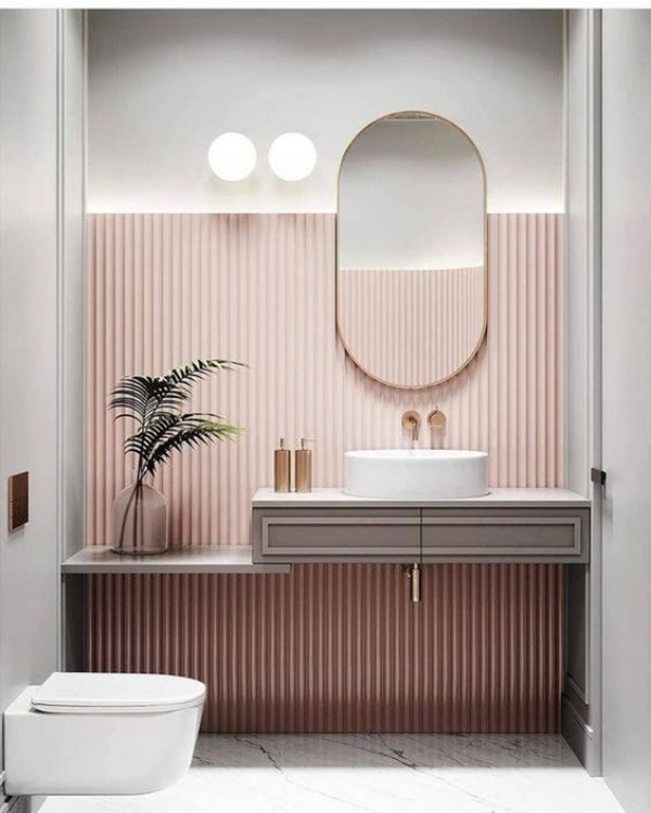 Casa Bonita: Lindas ideias de cozinha e banheiro rosé