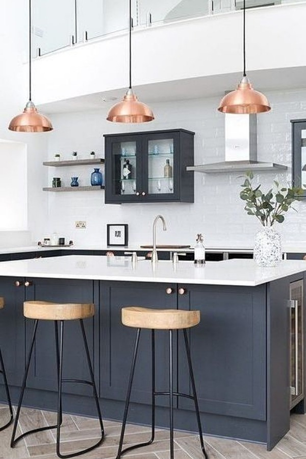 Casa Bonita: Ideias de decoração azul ou cinza na cozinha