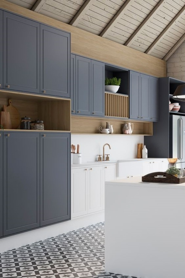 Casa Bonita: Ideias de decoração azul ou cinza na cozinha
