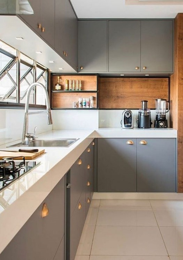 Casa Bonita: Ideias de decoração azul ou cinza na cozinha