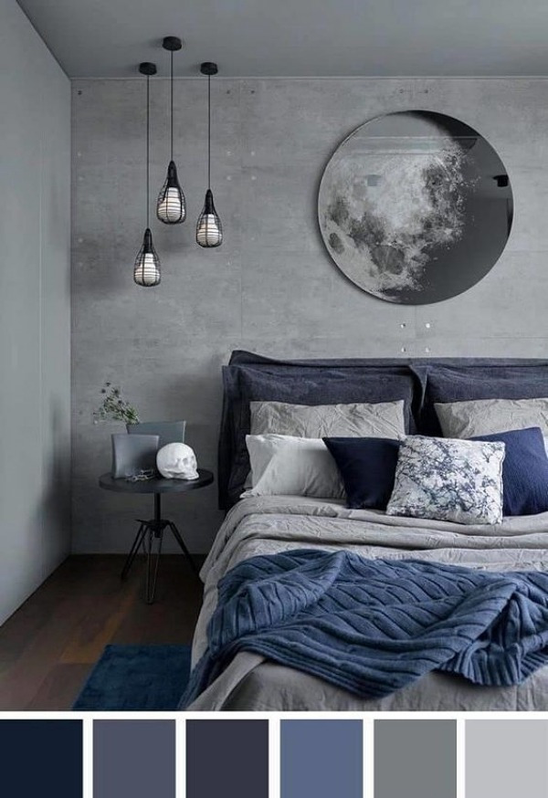 Casa Bonita: 16 Ideias de decoração azul ou cinza para o quarto