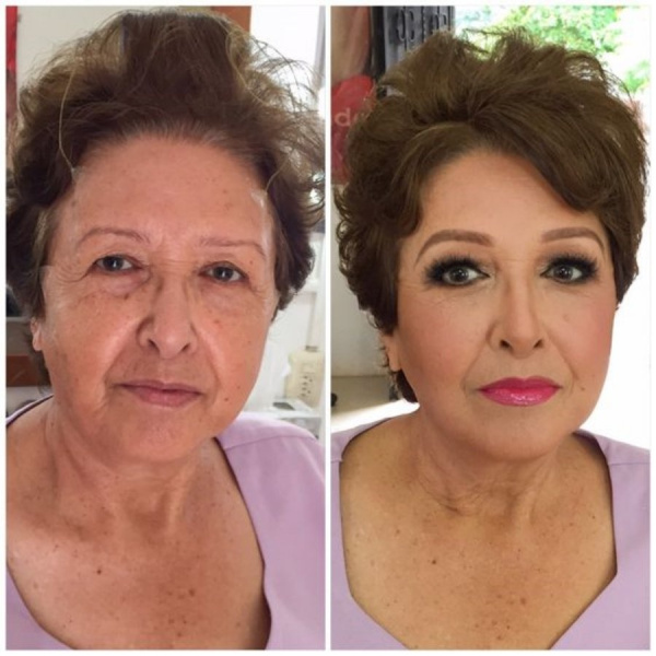 Maquiagem na terceira idade - Antes e Depois