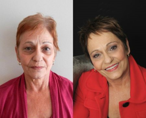 Maquiagem na terceira idade - Antes e Depois