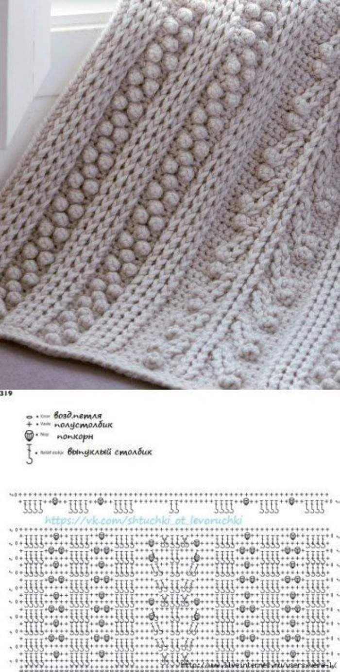 O crochê com cara de tricô  -  gráfico de crochê que imita o tricô