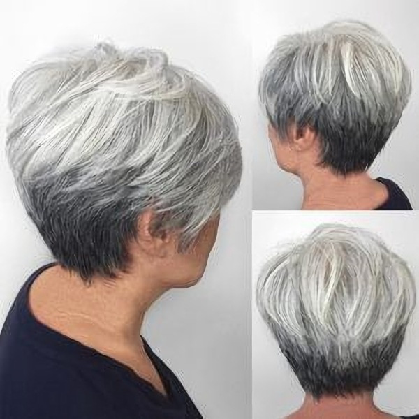 Corte para cabelos grisalhos ou brancos curtos feminino