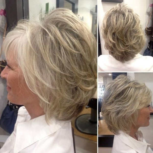Corte para cabelos grisalhos ou brancos curtos feminino