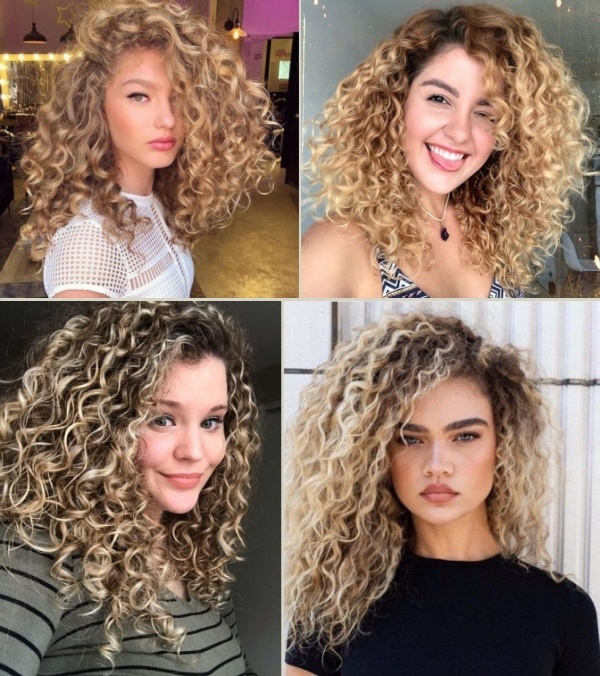 56 ideias para uma nova cor de cabelo cacheado loiro