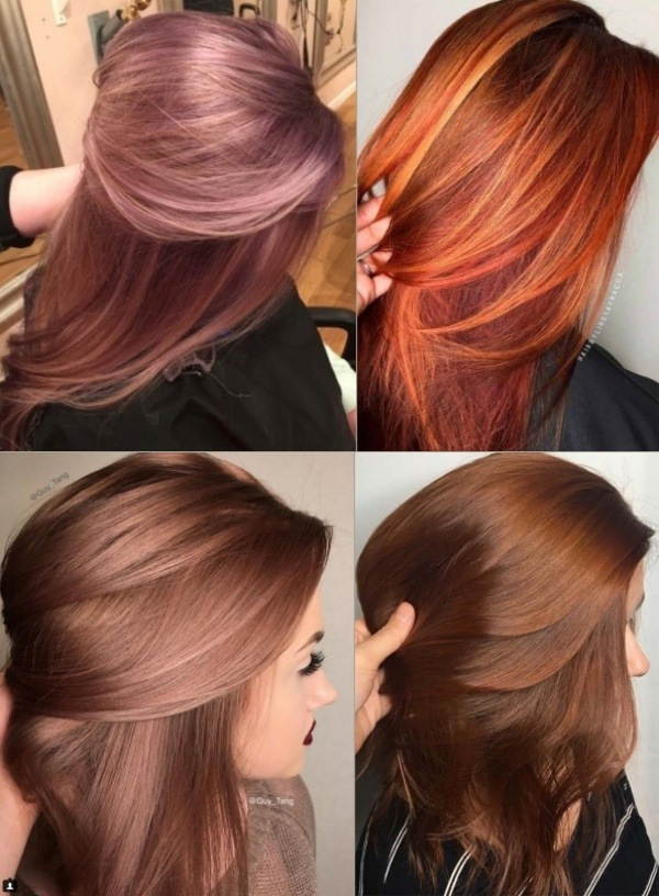 37 tons de cor de cabelo ruivo, laranja ou rosé, lisos