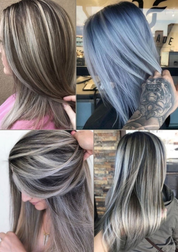 Bem na foto: 54 Inspirações para cabelos com tons prateados lisos