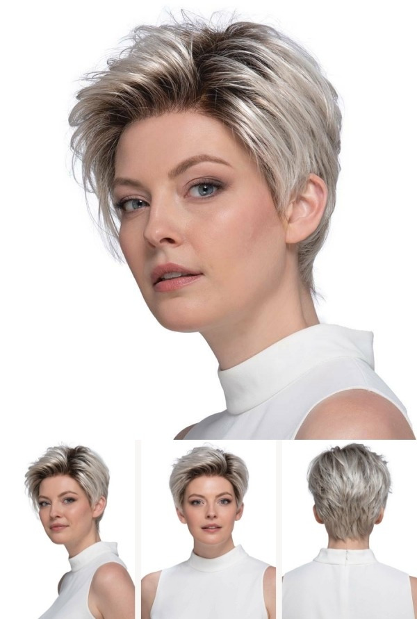 Corte para cabelos brancos ou grisalhos lisos