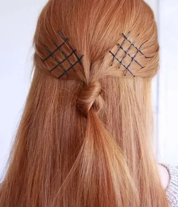 Penteados fáceis para cabelos longos com grampos de cabelo