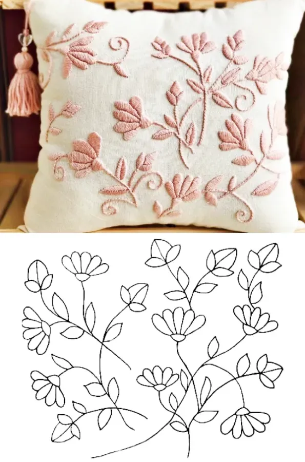 Renovar a decoração com bordados simples nas capas das almofadas