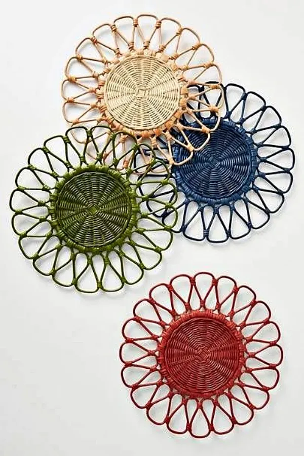 Artesanato Moderno: Belos modelos de sousplat em cestaria