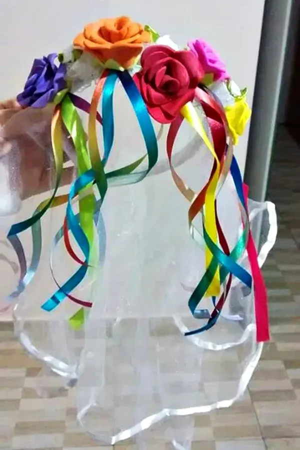 Festa Junina: Ideias de Trajes para o Noivinho e Noivinha Caipira - véu