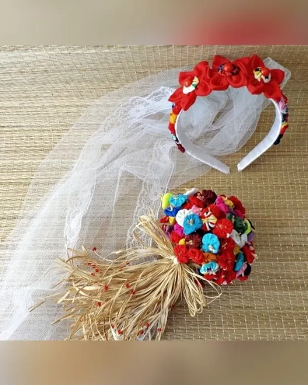 Festa Junina: Ideias de Trajes para o Noivinho e Noivinha Caipira - véu