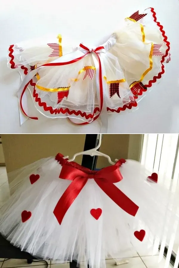 Festa Junina: Ideias de Trajes para o Noivinho e Noivinha Caipira - saia tutu