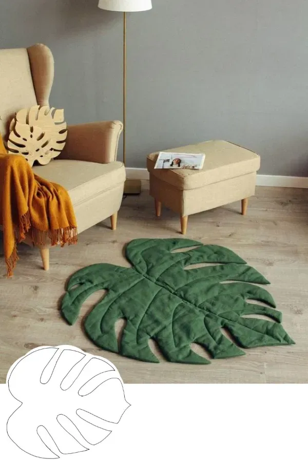 Tapetes artesanais de folhas: aconchego e beleza na decoração