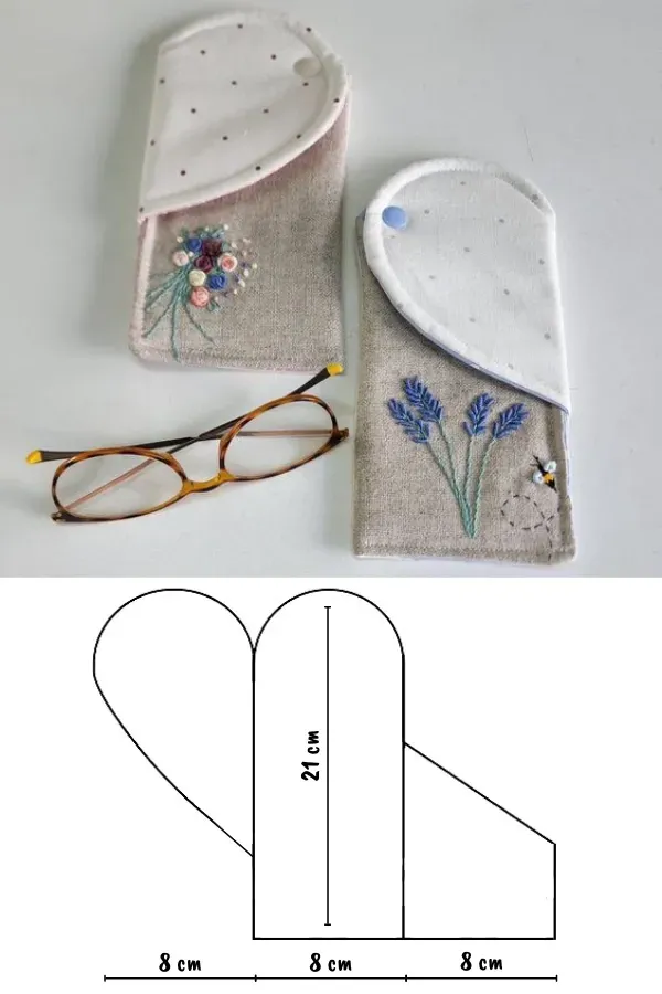 Agulha e Criatividade: 22 Ideias de Porta-Óculos de Tecido
