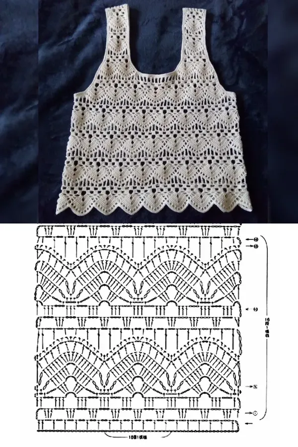 10 ideias de blusinhas de crochê com gráficos