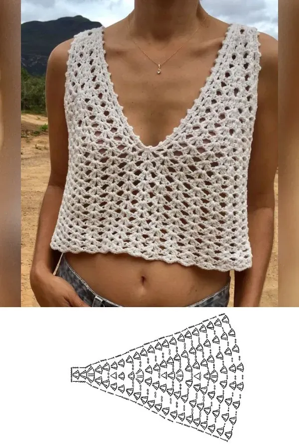 10 ideias de blusinhas de crochê com gráficos