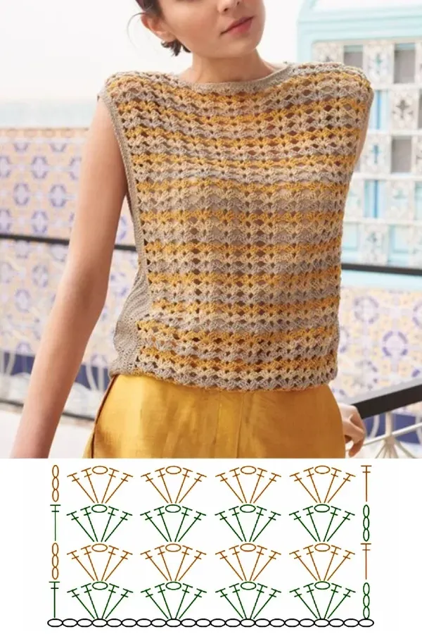 +10 lindos modelos de blusas de crochê com gráficos