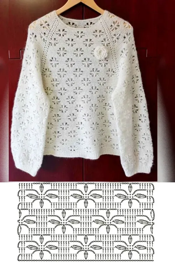 +10 lindos modelos de blusas de crochê com gráficos