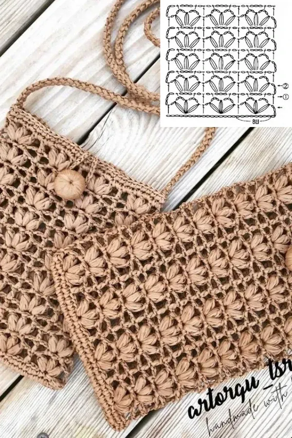 Artesanato na Moda: Bolsas pequenas de ráfia em crochê