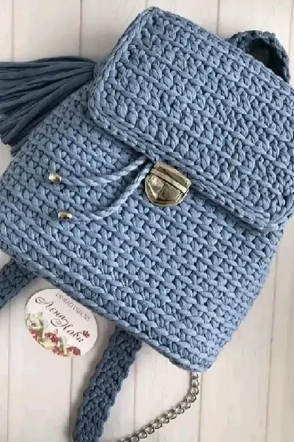 15 Lindos modelos de mochilas de crochê com ponto baixo