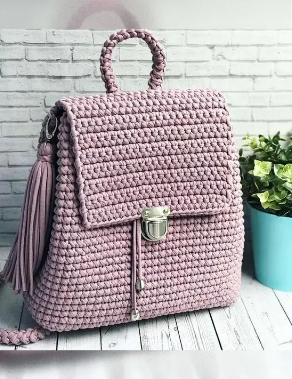 15 Lindos modelos de mochilas de crochê com ponto baixo