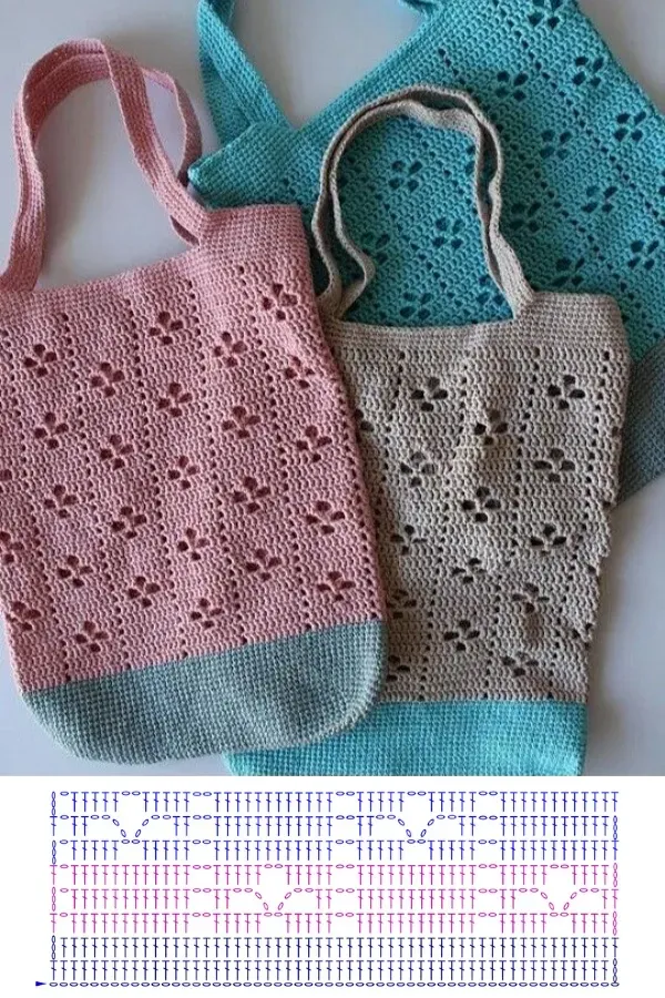 Bolsas de crochê com ponto aranha: lindas e versáteis