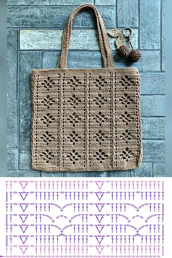 Bolsas de crochê com ponto aranha: lindas e versáteis