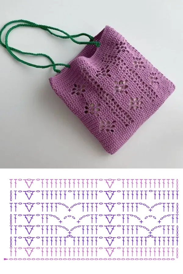 Bolsas de crochê com ponto aranha: lindas e versáteis